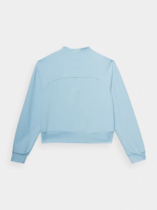 Women's pullover training sweatshirt without hood colour blue | 4F